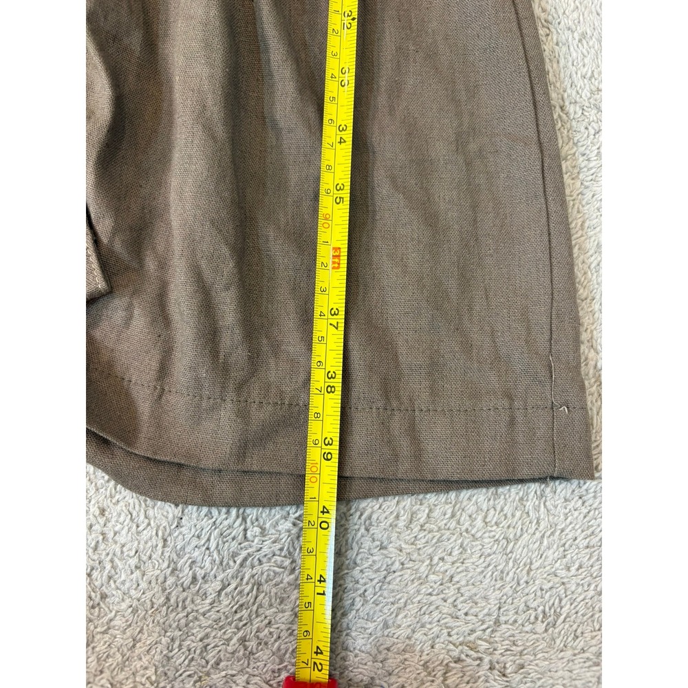 Native Brown Button Front Duster Shirt Dress Mid Length Pockets Tunic Boho Lagen - Picture 5 of 11
